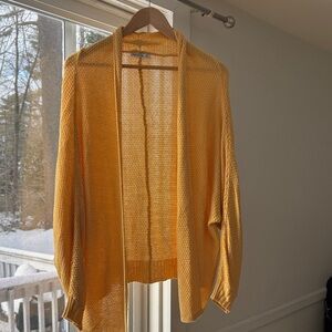 Pink Clover Mustard Open-Front Cardigan